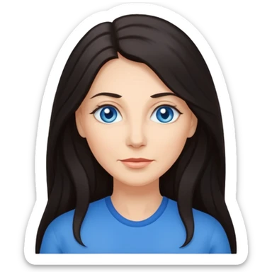 Mature woman with long dark hair sticker