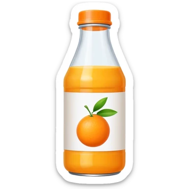 Orange juice bottle sticker