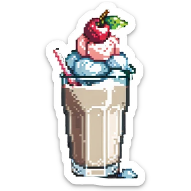 cream soda with a scoop of ice cream and a cherry on top sticker