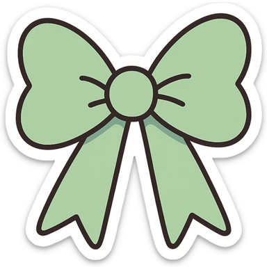 simple and cute matching bow in pastel green sticker