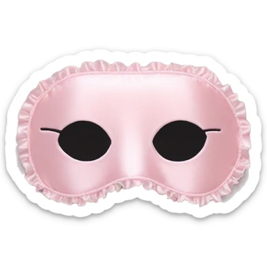 Light pink Frilly satin sleep mask no eyes sticker