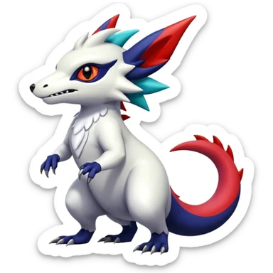 Shiny Vibrant Exotic Colorful Cool Zangoose-Salandit-Absol-fusion sticker