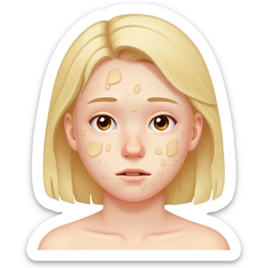 teenager face with acne breakout sticker