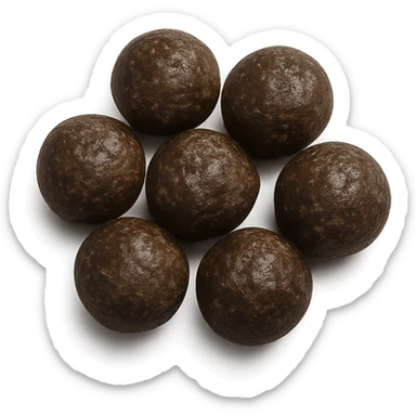 feci di animale a palline viste dall'alto, iperrealistico 4k sticker