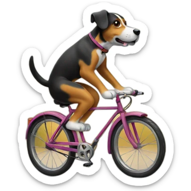 Dog on a bike sticker