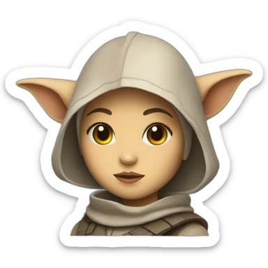 Grogu star wars girl sticker