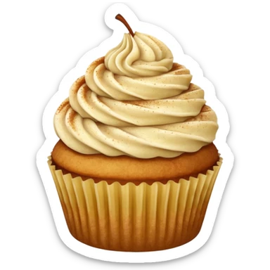 Pear cupcake with cinnamon dusting sticker