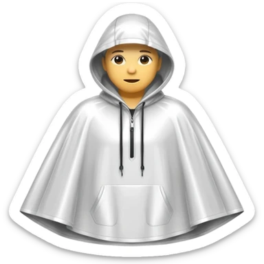 clear white rain poncho sticker