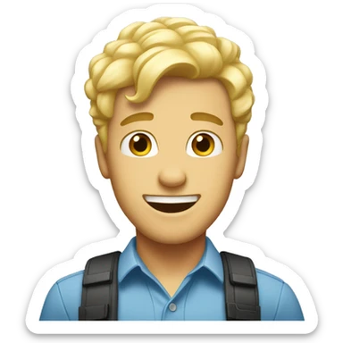 blonde hair guy who looks excited  sticker