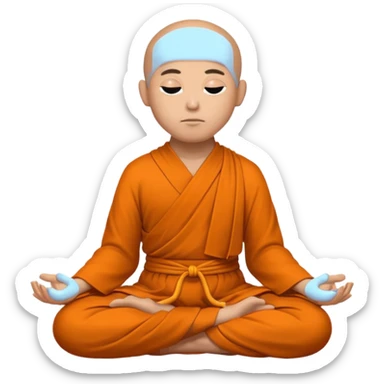 monk meditating in a peaceful way  sticker