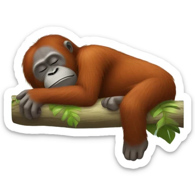 Orangutan sleeping sticker