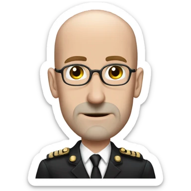 whitehouse aid stephen miller with bald head and german mustache sticker