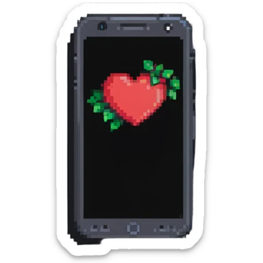 phone with a big heart sticker