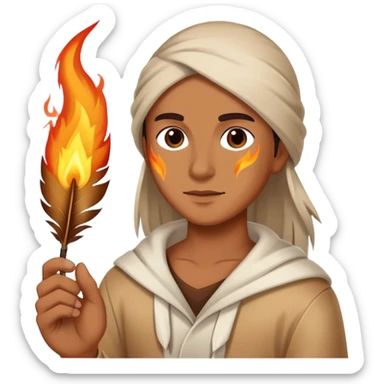 One person with Burning feather sticker