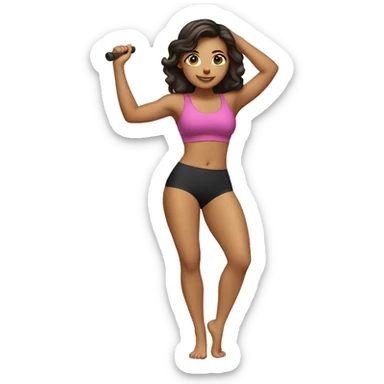 Hispanic woman doing pole fitness  sticker