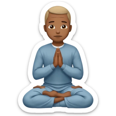 black man kneeling in praying sticker