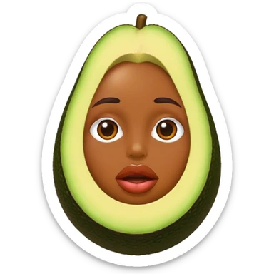 Aguacate con labios grandes  sticker