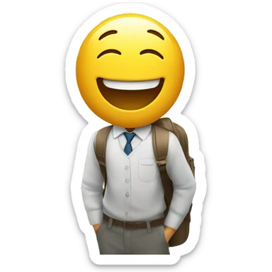 happy smiley at school sticker