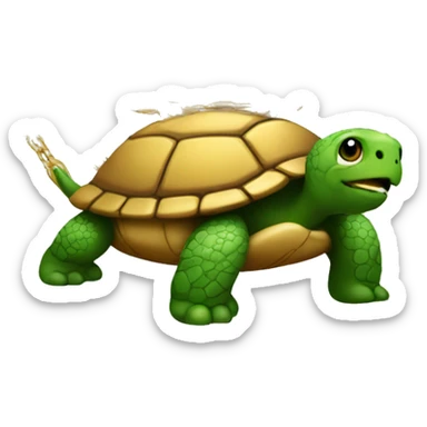 turtle with a gold chain sticker