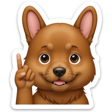 A dog putting the middle finger up sticker