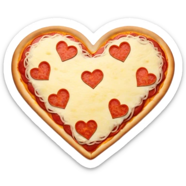 Una pizza con forma de corazón con trozos de piña sticker
