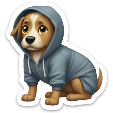 Dog in hoodie and crocs sticker