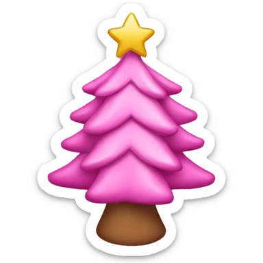 Pink Christmas tree sticker