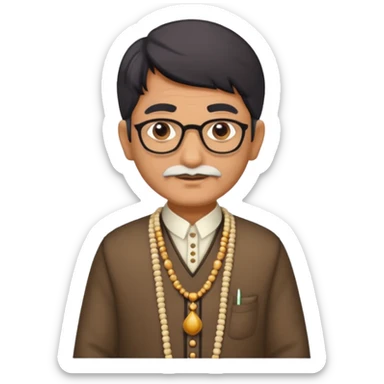 old indian male teacher in traditional attire sticker