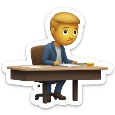 person sitting at a desk with the following thought bubble: “I’ve a question but I never know where to go for the answer” sticker