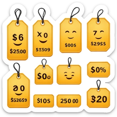 price tags with different prices being compared sticker