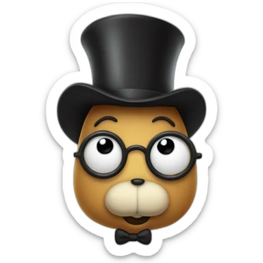  Cartoon peanut wearing a top hat and a monocle sticker