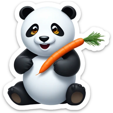 Panda making a snowman sticker