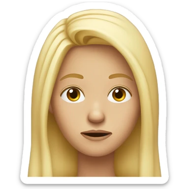 Long hair Blonde disappointed  sticker