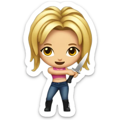 Britney-spears-with-a-knife sticker