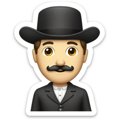Frenchman in national suit with a mustache sticker