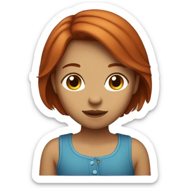 brownish red hair girl scou sticker