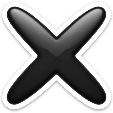 make a letter x emoji in the color black and make the background transparent sticker