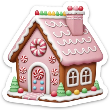 Cute light pink gingerbread house aesthetic  sticker