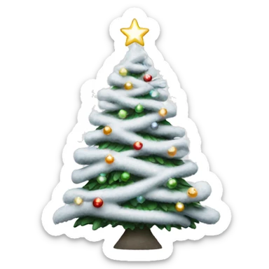 White Christmas tree sticker