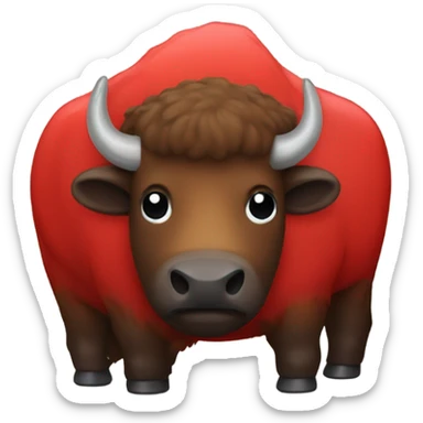 A bison in a  red Lamborghini  sticker