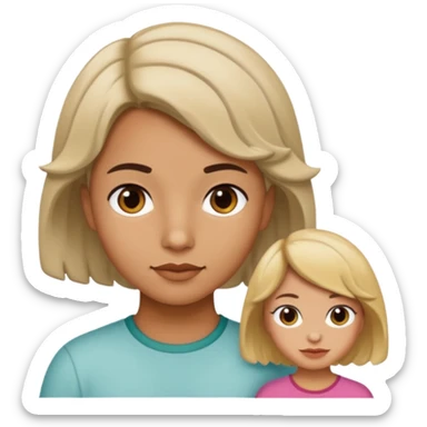 Chico morenito de cabello chico con chica blanquita de cabello corto y ondulado sticker