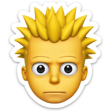 bart simpson With An 2D Style with none black except for the pupils sticker