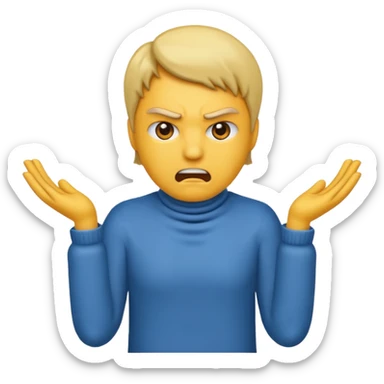 I want an emoji of a person with two hands around their neck and making like an angry face sticker