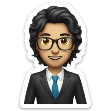 Key Account Manager with glasses and dark hair flexing sticker