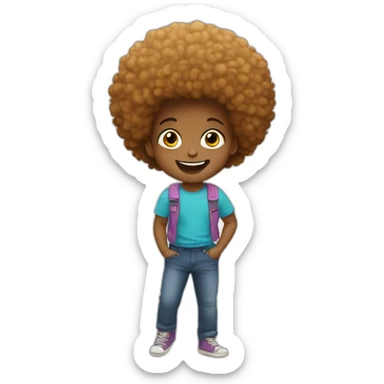 afro happy child sticker