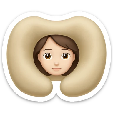 A fluffy memory-foam travel pillow that molds gently to the traveler’s head and shoulders. sticker