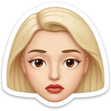 , lips pursed, raised ryebrows raised sticker