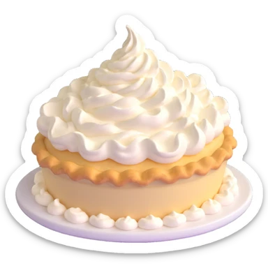 cream pie dessert with whipped cream topping sticker