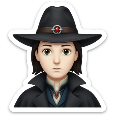 van helsing face, serious sticker