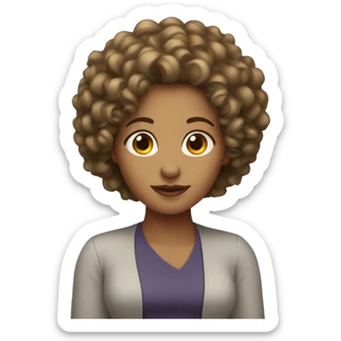 woman with curly hair sticker
